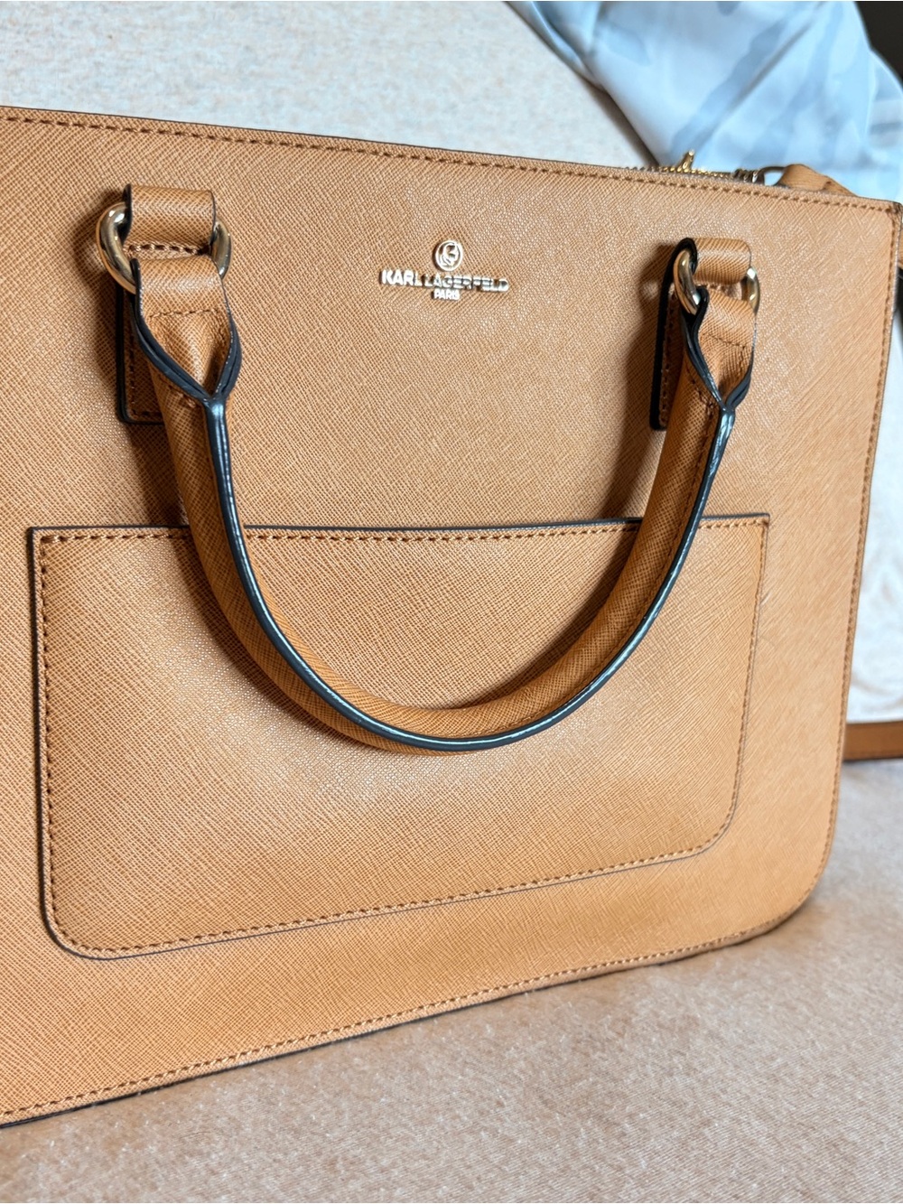 Karl Lagerfeld Paris Saffiano Leather Tote Bag